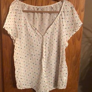 Old Navy boho polka dot button up